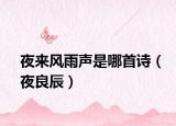 夜来风雨声是哪首诗（夜良辰）