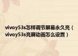 vivoy53s怎样调节屏幕永久亮（vivoy53s亮屏动画怎么设置）