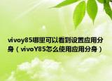 vivoy85哪里可以看到设置应用分身（vivoY85怎么使用应用分身）