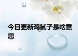 今日更新鸡腻子是啥意思