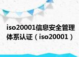 iso20001信息安全管理体系认证（iso20001）
