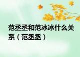 范丞丞和范冰冰什么关系（范丞丞）