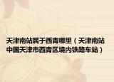 天津南站属于西青哪里（天津南站 中国天津市西青区境内铁路车站）
