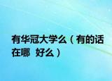 有华冠大学么（有的话在哪  好么）