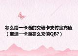 怎么给一卡通的交通卡支付宝充值（宝迪一卡通怎么充值QB?）