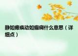 静如瘫痪动如癫痫什么意思（详细点）