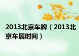 2013北京车牌（2013北京车展时间）