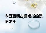 今日更新古铜婚指的是多少年