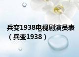 兵变1938电视剧演员表（兵变1938）