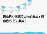 碧血丹心指哪位人物的典故（碧血丹心 历史典故）