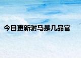 今日更新驸马是几品官