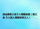 民法典第三者介入婚姻家庭（第三者 介入别人婚姻家庭之人）