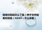 哈希校验码怎么下载（种子文件哈希校验码（HASH）怎么查看）