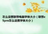 怎么设置联想电脑字体大小（联想z5pro怎么设置字体大小）