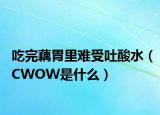 吃完藕胃里难受吐酸水（CWOW是什么）