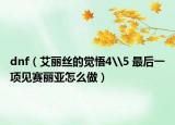dnf（艾丽丝的觉悟4\5 最后一项见赛丽亚怎么做）