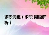 求职词组（求职 词语解析）