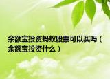 余额宝投资蚂蚁股票可以买吗（余额宝投资什么）
