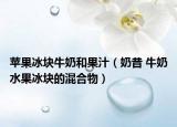 苹果冰块牛奶和果汁（奶昔 牛奶水果冰块的混合物）