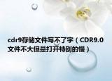 cdr9存储文件写不了字（CDR9.0文件不大但是打开特别的慢）
