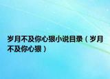 岁月不及你心狠小说目录（岁月不及你心狠）