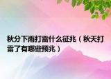 秋分下雨打雷什么征兆（秋天打雷了有哪些预兆）