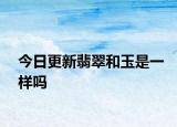 今日更新翡翠和玉是一样吗