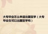 大专毕业怎么申请出国留学（大专毕业生可以出国留学吗）