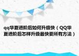 qq华夏进阶后如何升级快（QQ华夏进阶后怎样升级最快要所有方法）