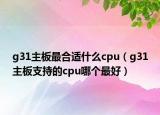 g31主板最合适什么cpu（g31主板支持的cpu哪个最好）