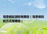 情景模拟测验有哪些（情景模拟的方式有哪些）