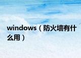 windows（防火墙有什么用）