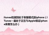 itunes检测到处于恢复模式的iphone（iTunes一直处于正在与Apple验证iphone恢复怎么办）