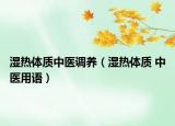 湿热体质中医调养（湿热体质 中医用语）