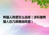 熊猫人阵营怎么选择（求科普熊猫人在几级哪选阵营）