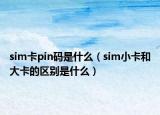 sim卡pin码是什么（sim小卡和大卡的区别是什么）