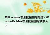 苹果xs max怎么批量删除短信（iPhoneXs Max怎么批量删除联系人）