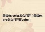 荣耀9x volte怎么打开（荣耀9xpro怎么打开双volte）