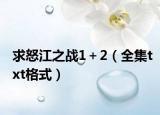 求怒江之战1＋2（全集txt格式）
