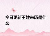 今日更新王姓来历是什么