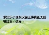 求知乐小说东汉霸王传真正无删节版本（请发）