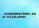 一去不回这首歌是分手歌吗（求音乐一不小心爱上你对话）