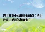 初中升高中成绩查询时间（初中升高中成绩怎样查询）
