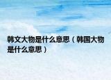 韩文大物是什么意思（韩国大物是什么意思）