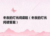 冬夜的灯光阅读题（冬夜的灯光阅读答案）