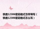 铁路12306密码格式怎样填写（铁路12306密码格式怎么写）