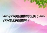 vivoy53s关闭横屏怎么关（vivoy53s怎么关闭横屏）