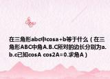 在三角形abc中cosa+b等于什么（在三角形ABC中角A.B.C所对的边长分别为a.b.c已知cosA cos2A=0.求角A）