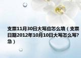 支票11月30日大写应怎么填（支票日期2012年10月10日大写怎么写?急）