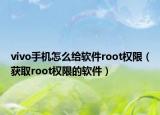 vivo手机怎么给软件root权限（获取root权限的软件）